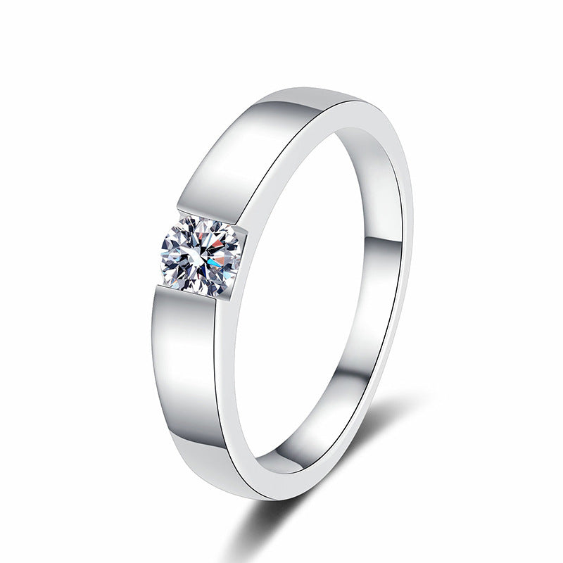 [VA]SCHLICHTER MINIMALISTISCHER MOISSANIT-PARTNER-RING