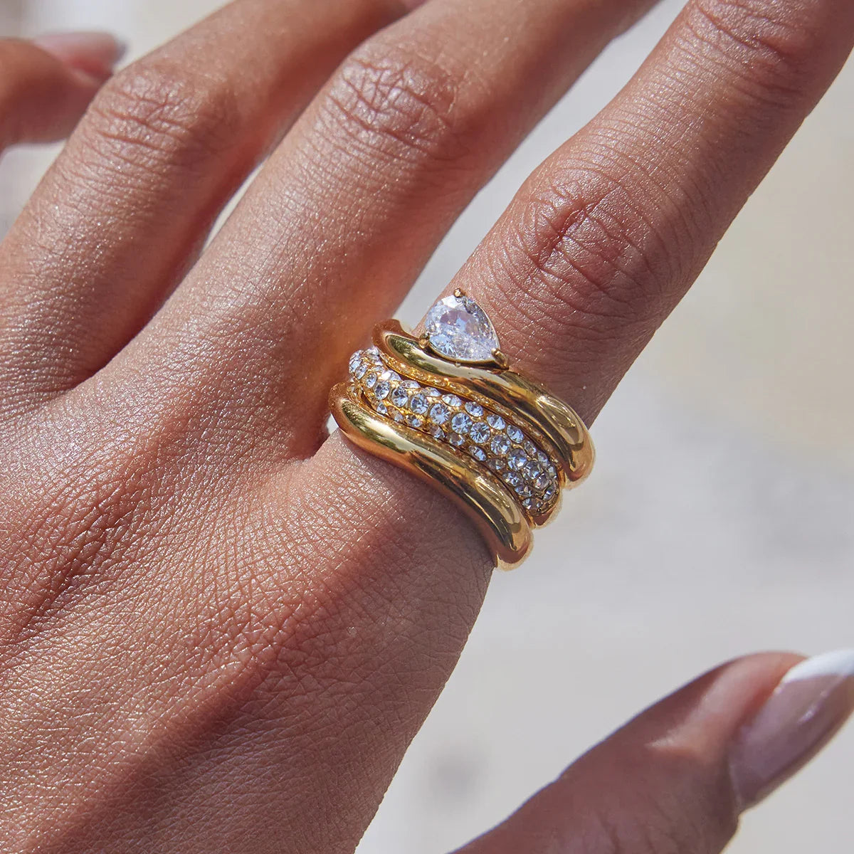 [VA]Noemi Kuratierte Ring-Stapel-Kollektion