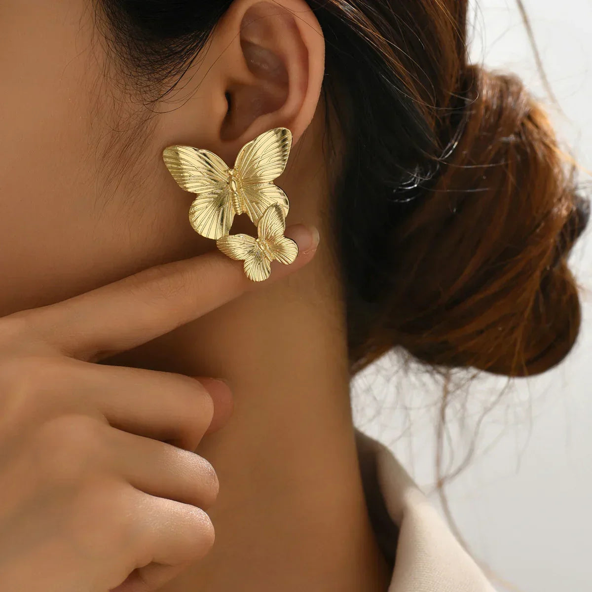 [VA]Schmetterling-Ohrringe Gold