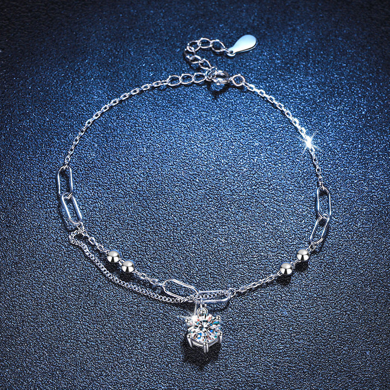 [VA]KLASSISCHES SOLITÄR-MOISSANIT-ARMBAND