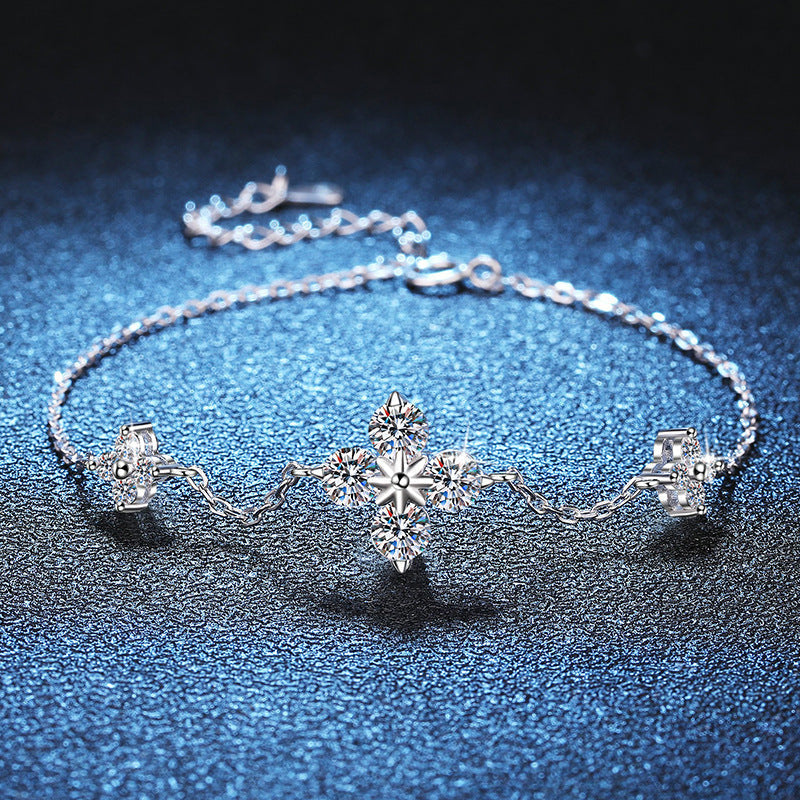 [VA]KLEEBLATT GLÜCKSBRINGER MOISSANIT-ARMBAND