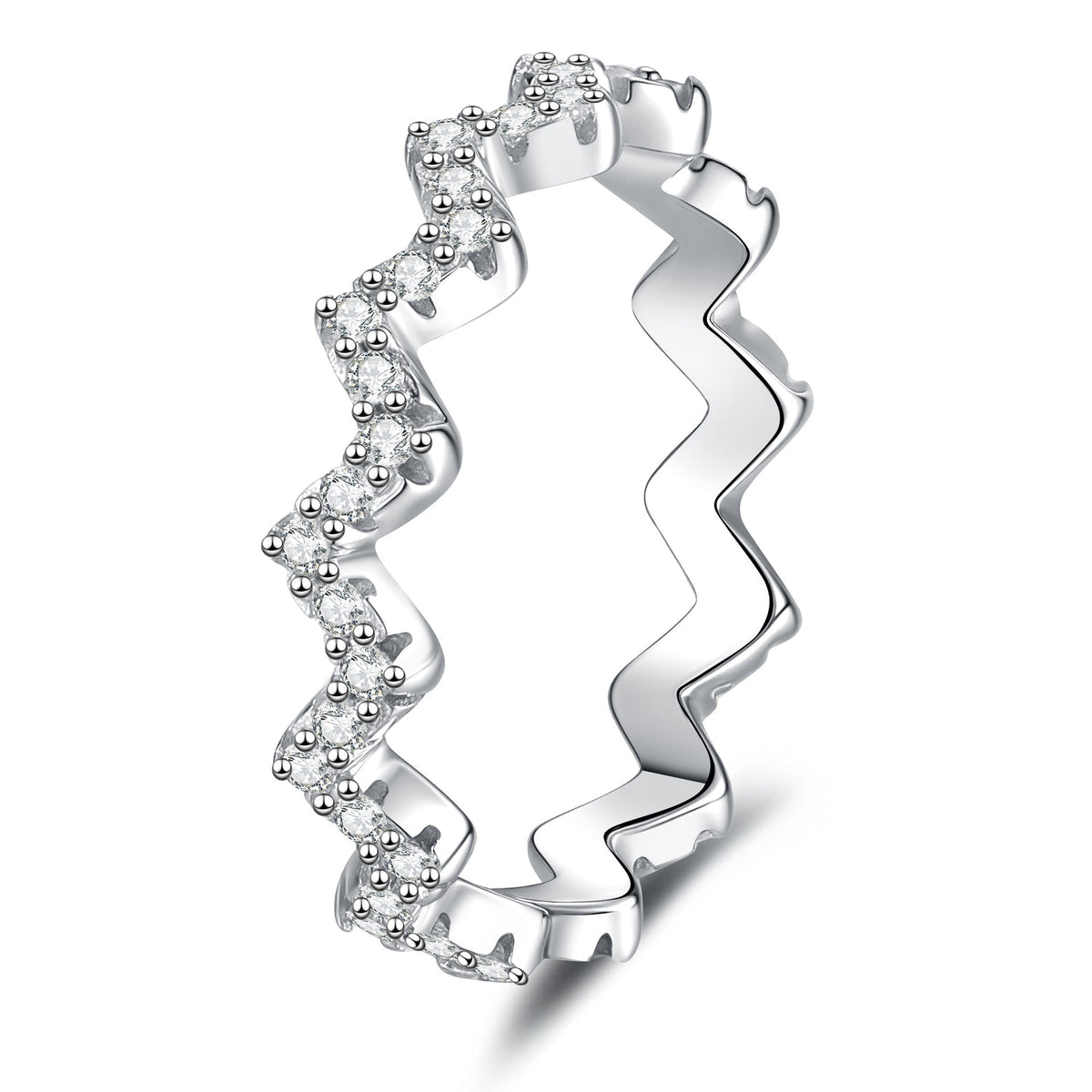 [VA]SCHICKER, GEWELLTER MOISSANIT-ETERNITY-RING