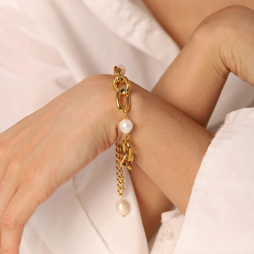 [VA]Ysabel Armband mit groben Süßwasserperlen