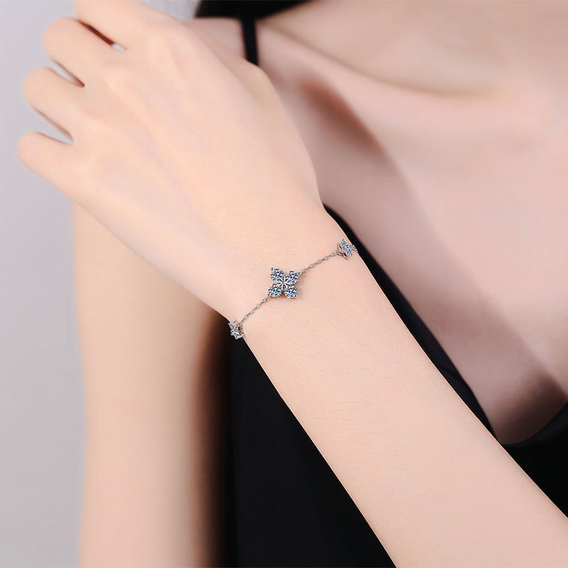 [VA]KLEEBLATT GLÜCKSBRINGER MOISSANIT-ARMBAND