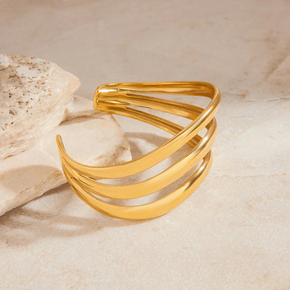 [VA]Meredith Triple Layer Gold Bangle