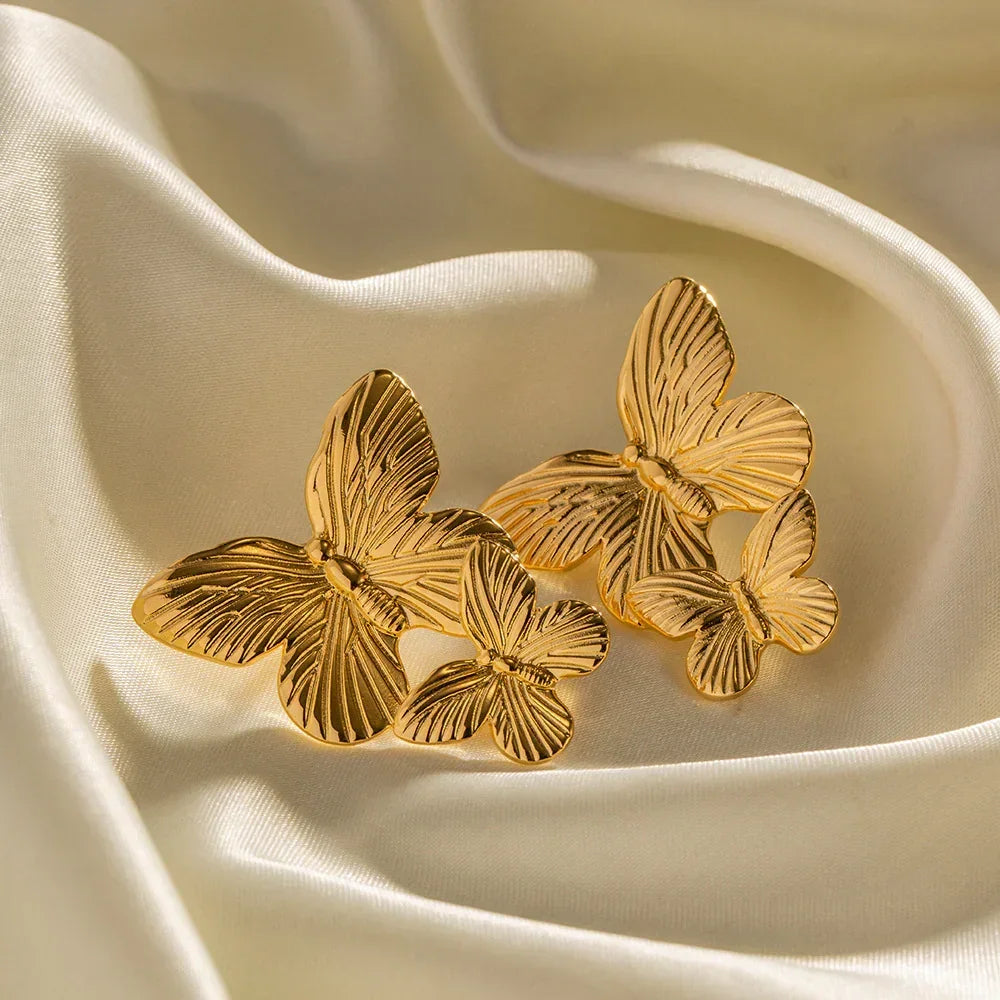 [VA]Schmetterling-Ohrringe Gold