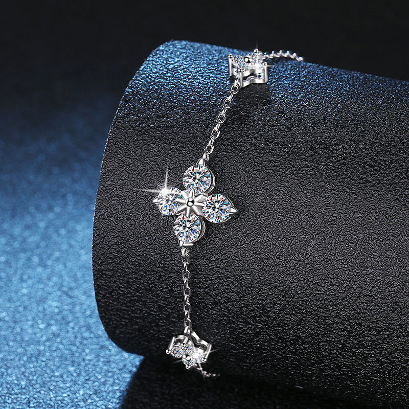 [VA]KLEEBLATT GLÜCKSBRINGER MOISSANIT-ARMBAND