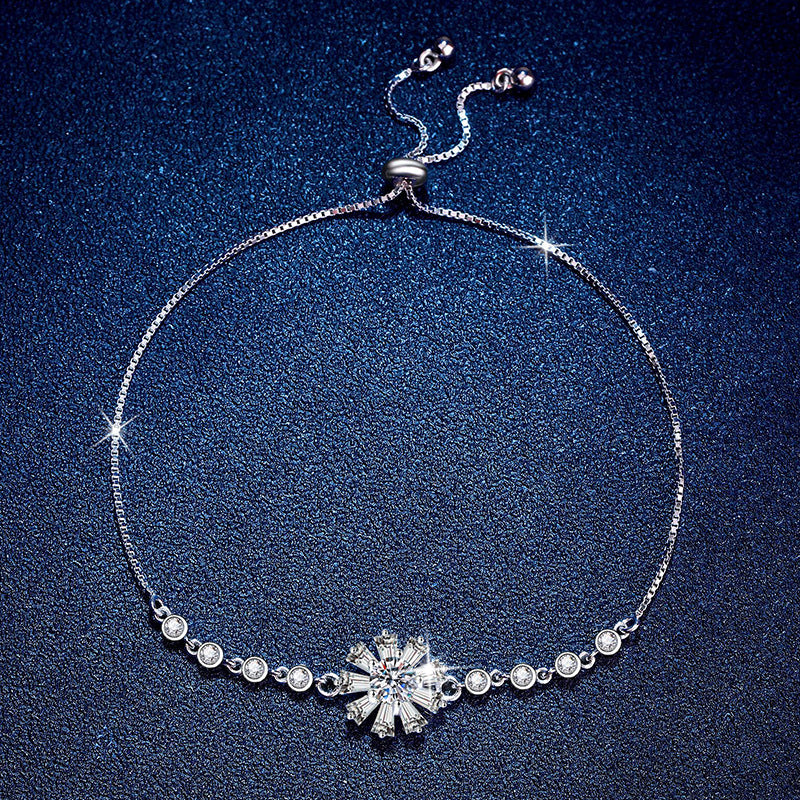 [VA]STRAHLENDES EISKRISTALL-SONNENBLUMEN-MOISSANIT-ARMBAND