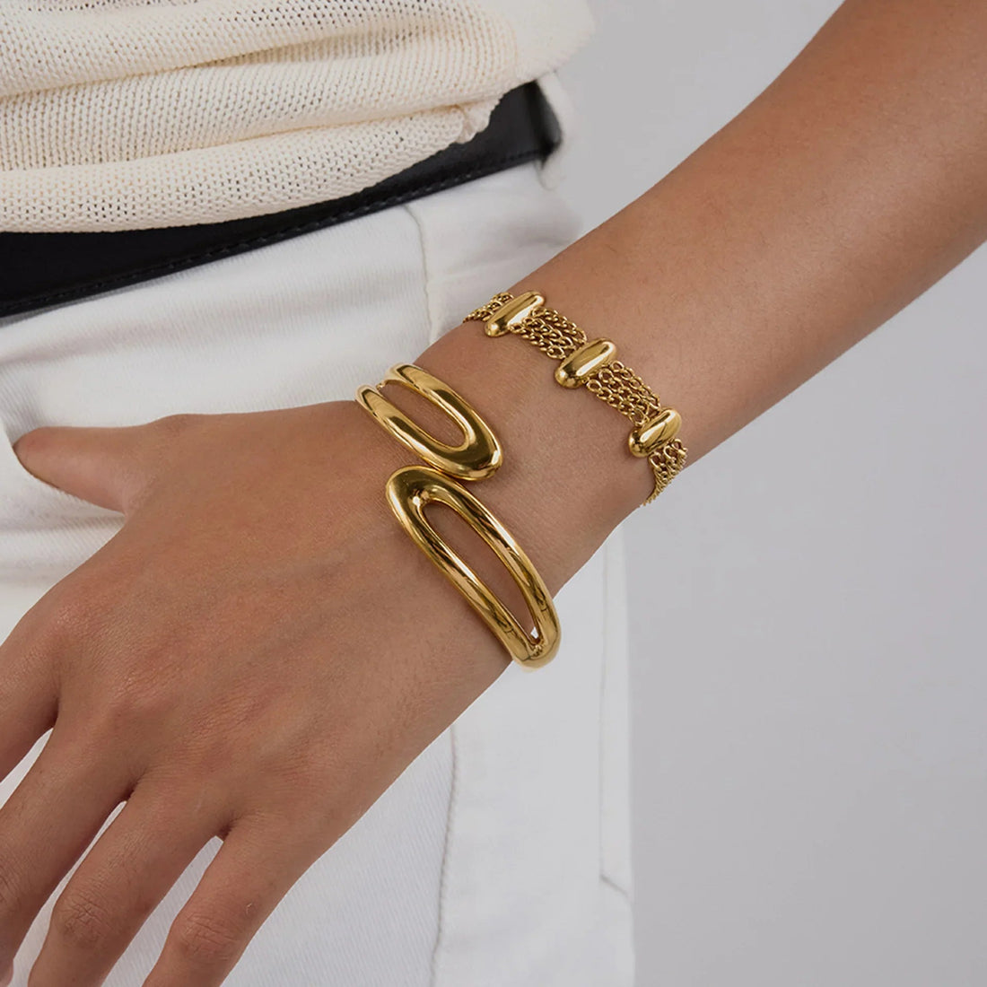 [VA]Kathleen mehrlagiges Kettenarmband Gold