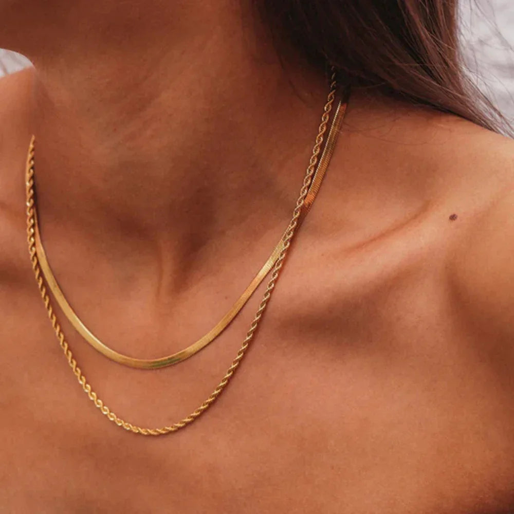 [VA]Hailey Layered Gold Chain Necklace