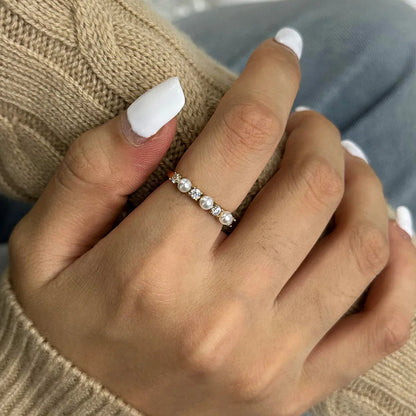 [VA]Keisha Diamond Pearl Ring