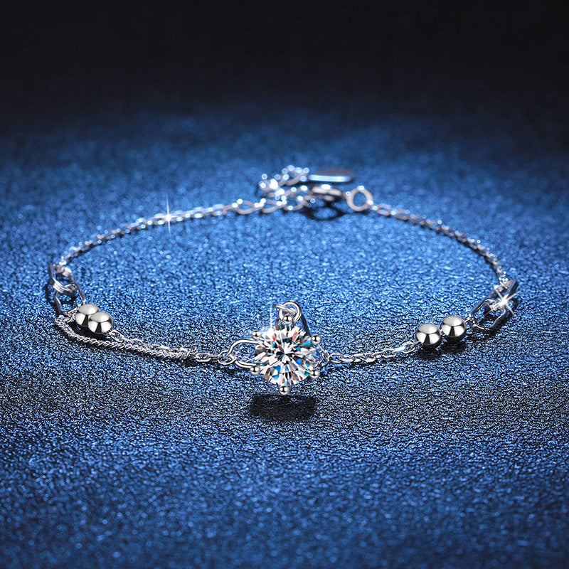 [VA]KLASSISCHES SOLITÄR-MOISSANIT-ARMBAND