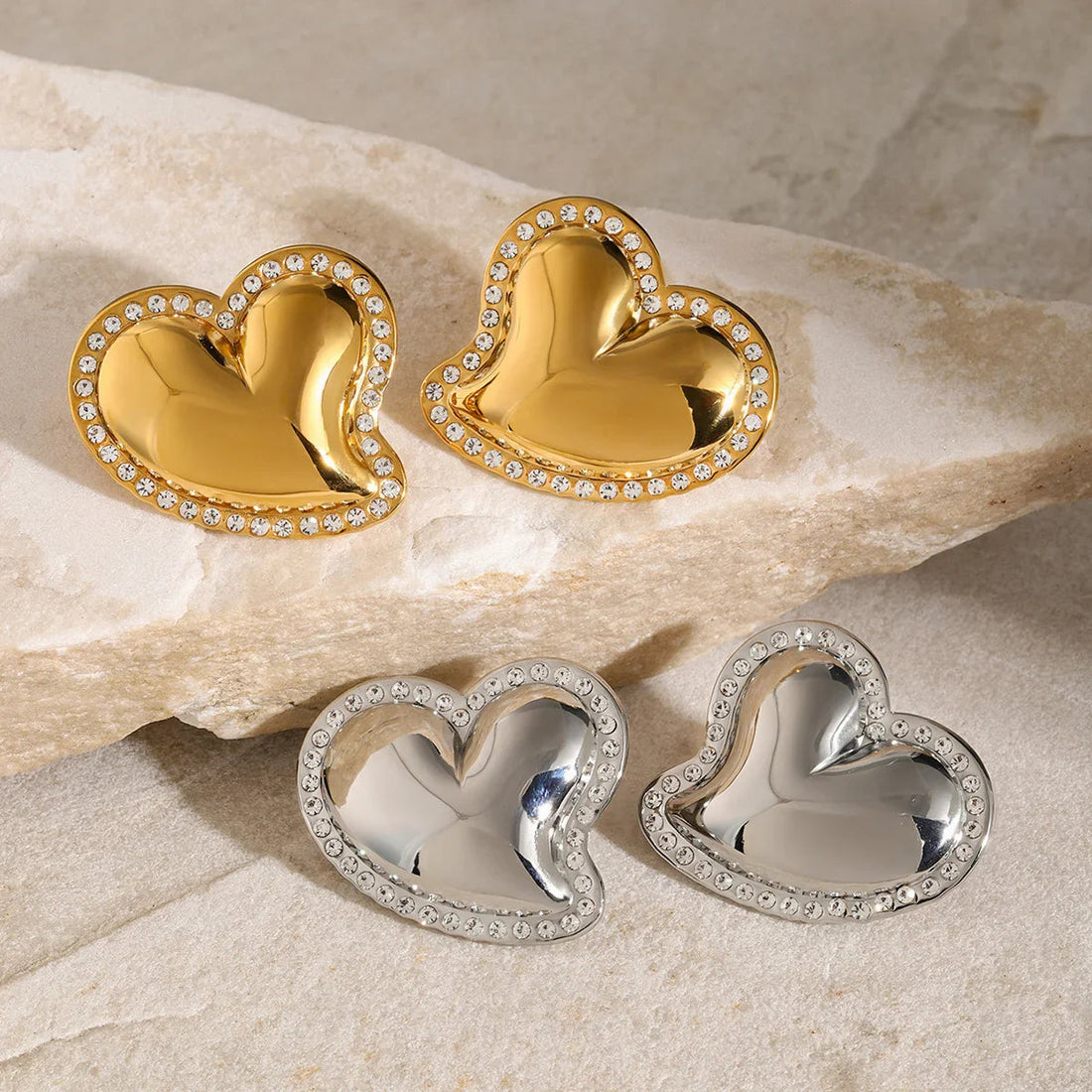 [VA]Holly Heart Gold Earrings