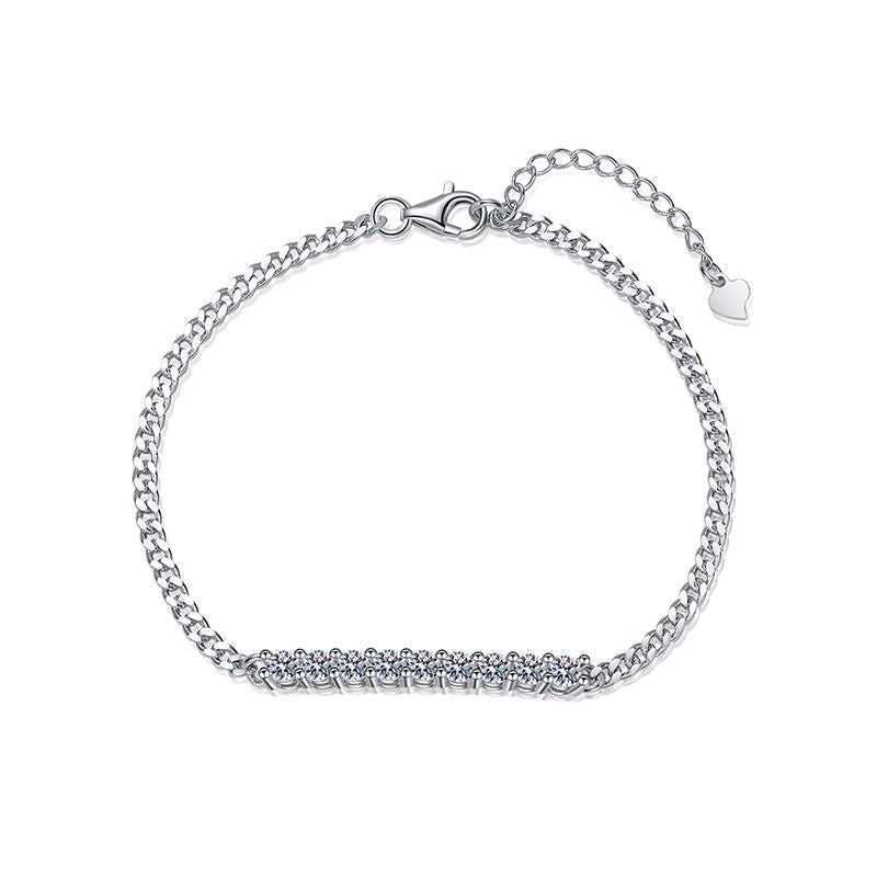 [VA]ARMBAND MIT LÄCHELNDER KURVE AUS MOISSANIT