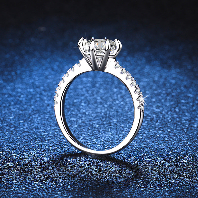 [VA]VERLOBUNGSRING MIT BOLD TIGER CLAW MOISSANIT