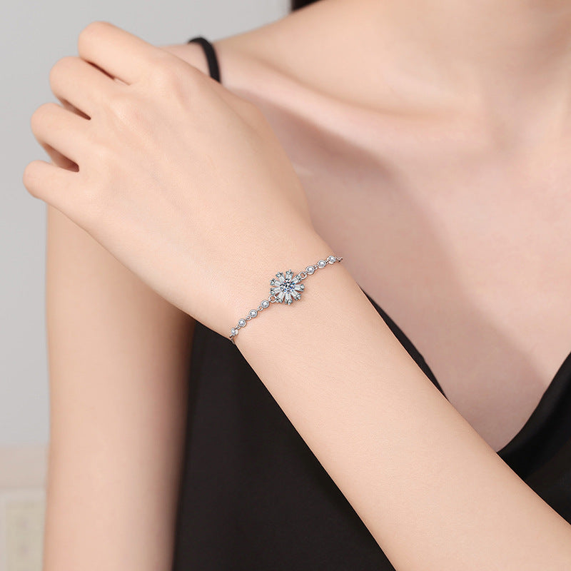[VA]STRAHLENDES EISKRISTALL-SONNENBLUMEN-MOISSANIT-ARMBAND
