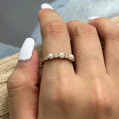 [VA]Keisha Diamond Pearl Ring