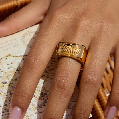 [VA]Carlotta Geometric Shell Ring