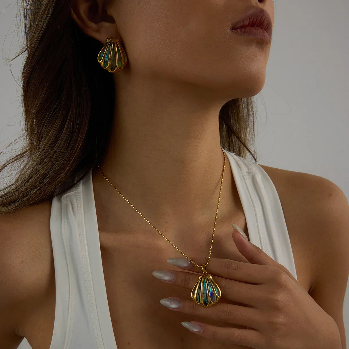 [VA]Nixie Gold Seashell Earrings