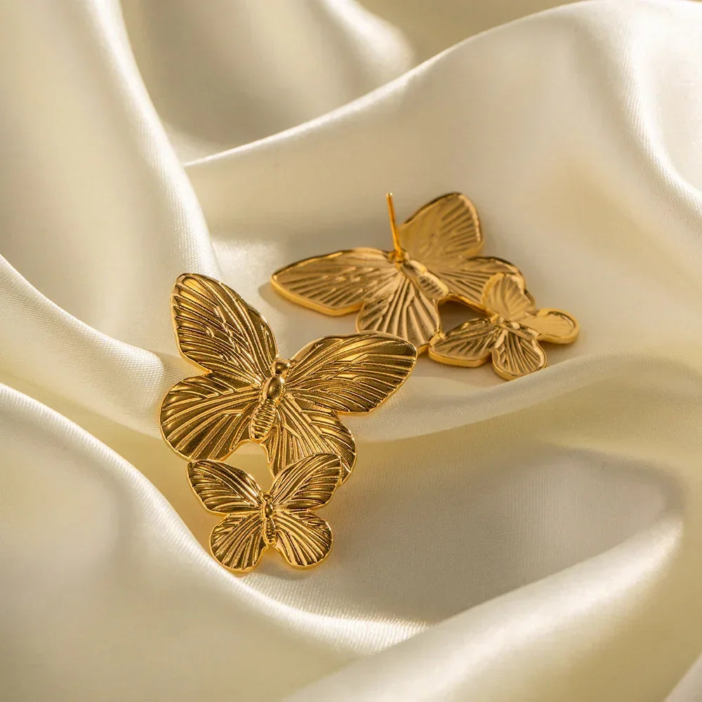 [VA]Schmetterling-Ohrringe Gold