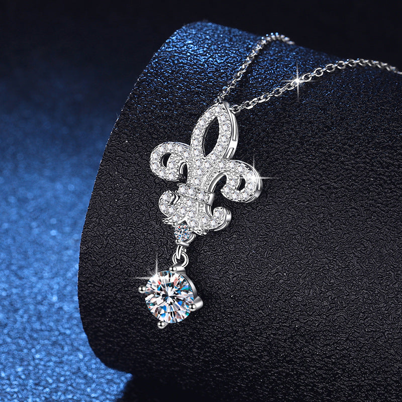 [VA]ROYAL FLEUR-DE-LIS MOISSANIT-ANHÄNGERKETTE