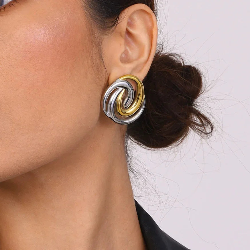 [VA]Janice Triple Spiral Ohrringe Gold