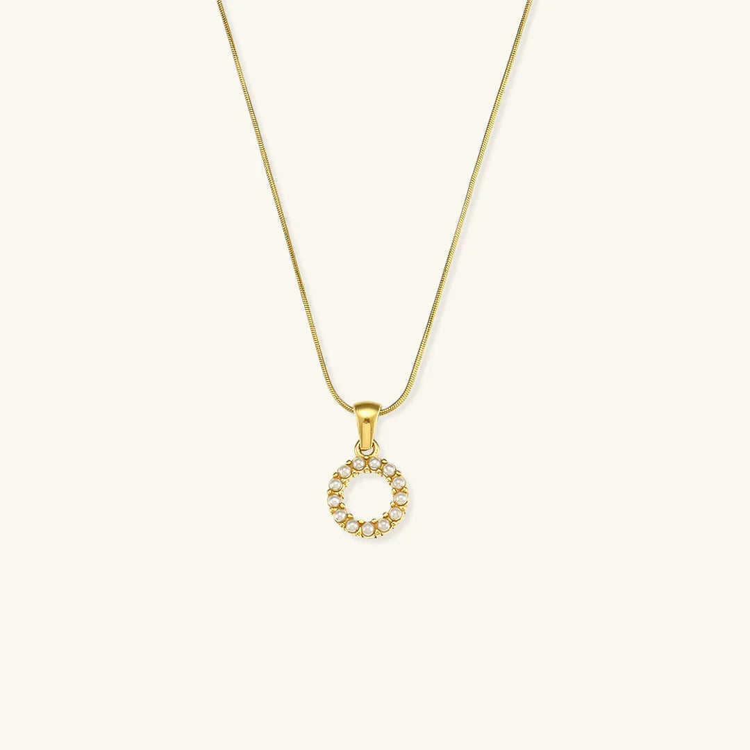 [VA]Augustine Initial Letter Pearl Necklace