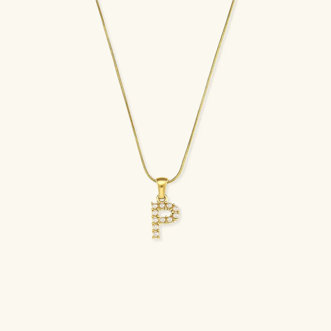 [VA]Augustine Initial Letter Pearl Necklace