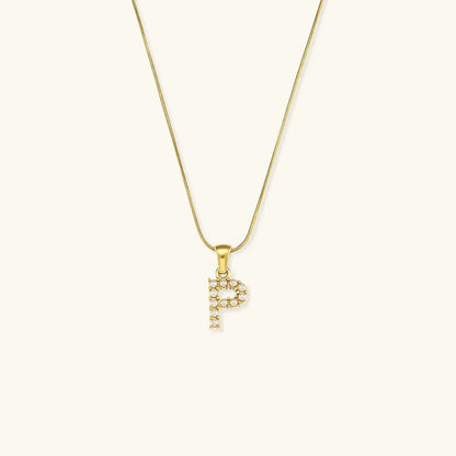 [VA]Augustine Initial Letter Pearl Necklace