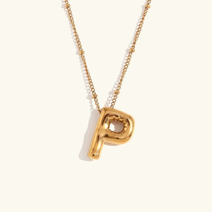 [VA]Balloon Gold Initial Necklace