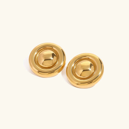 [VA]Summers Gold Button Earrings