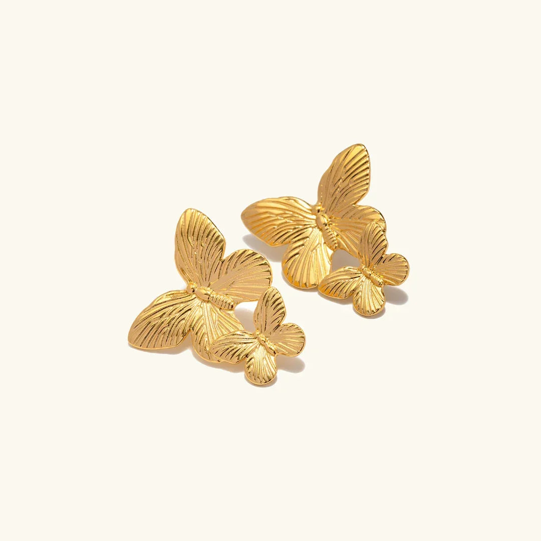 [VA]Schmetterling-Ohrringe Gold