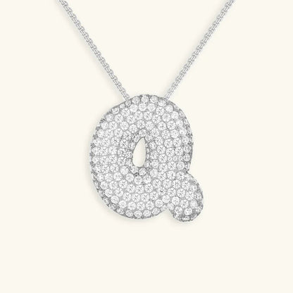 [VA]Bubble Initial Diamond Necklace