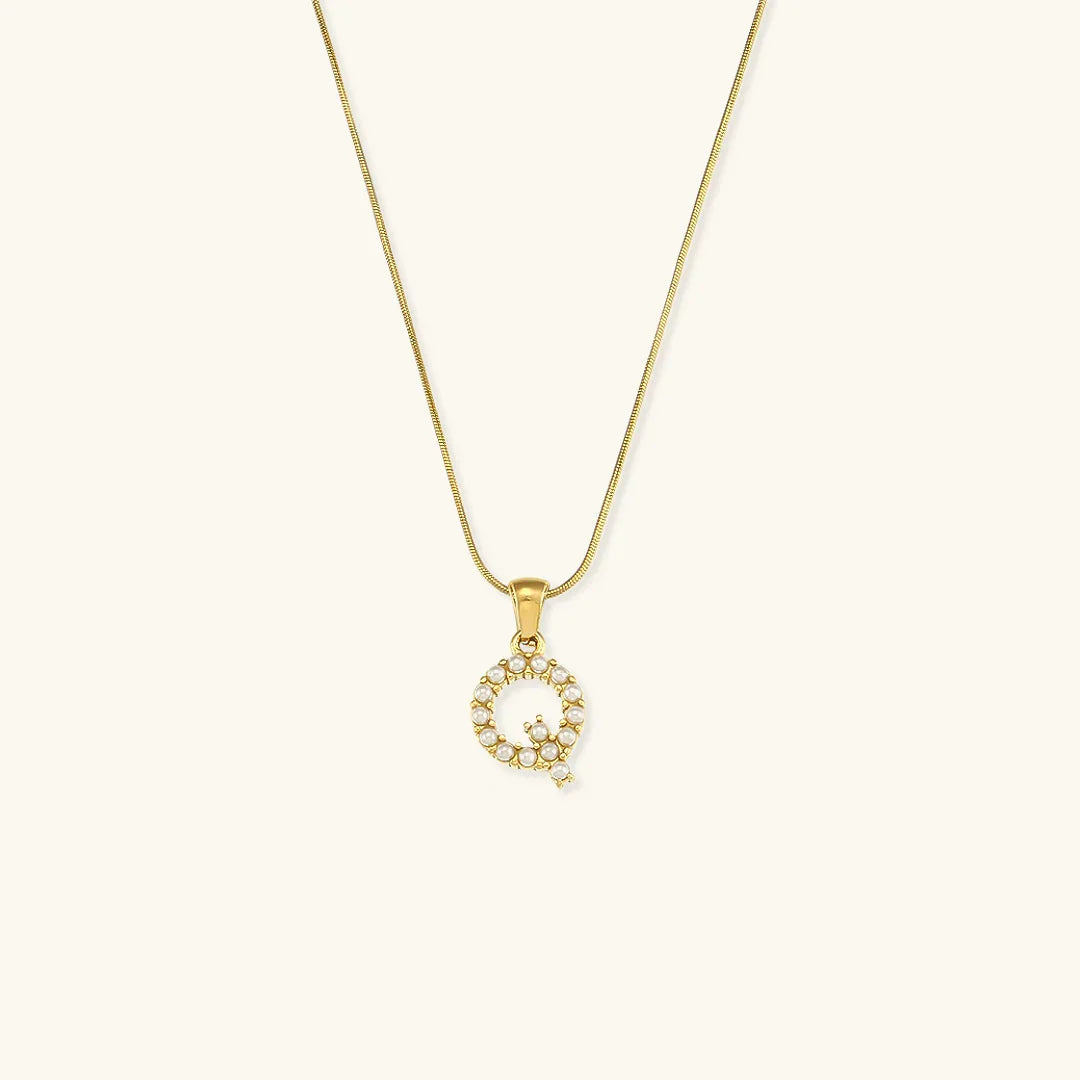 [VA]Augustine Initial Letter Pearl Necklace