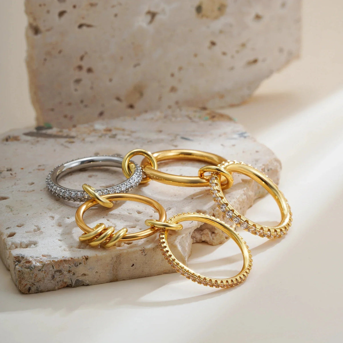[VA]Blaise Stacked Diamond Ring