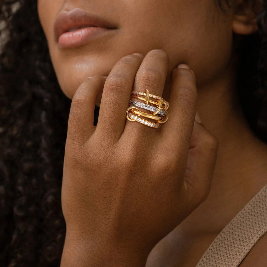[VA]Blaise Stacked Diamond Ring