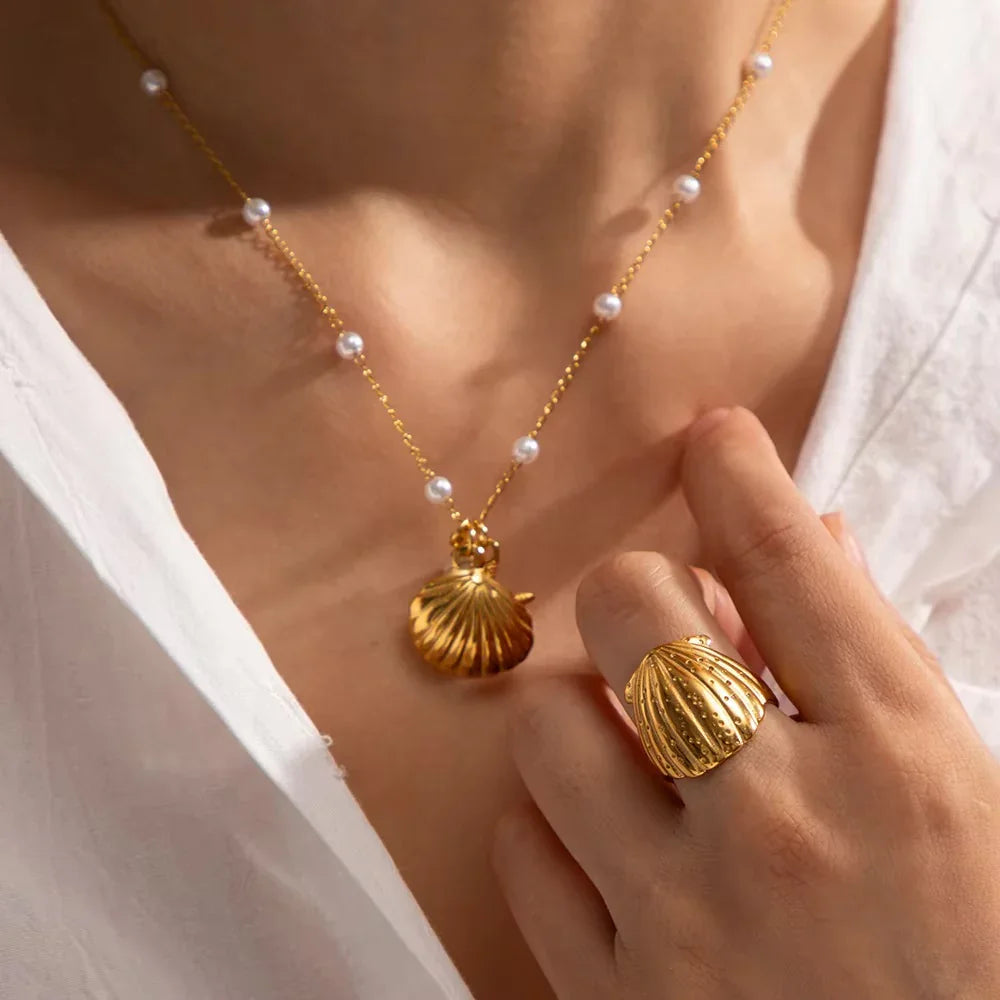 [VA]Aloha Gold Seashell Ring