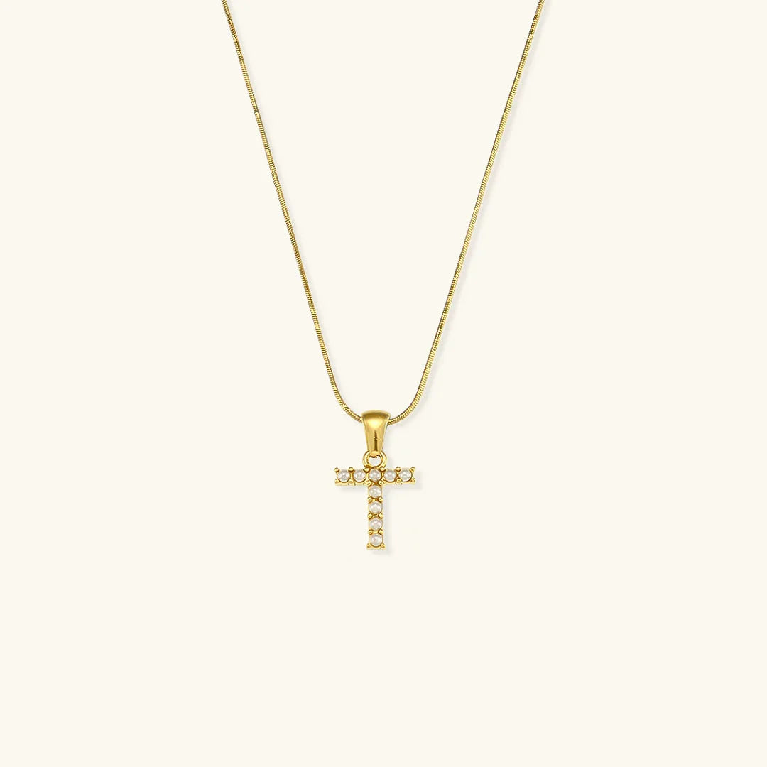 [VA]Augustine Initial Letter Pearl Necklace