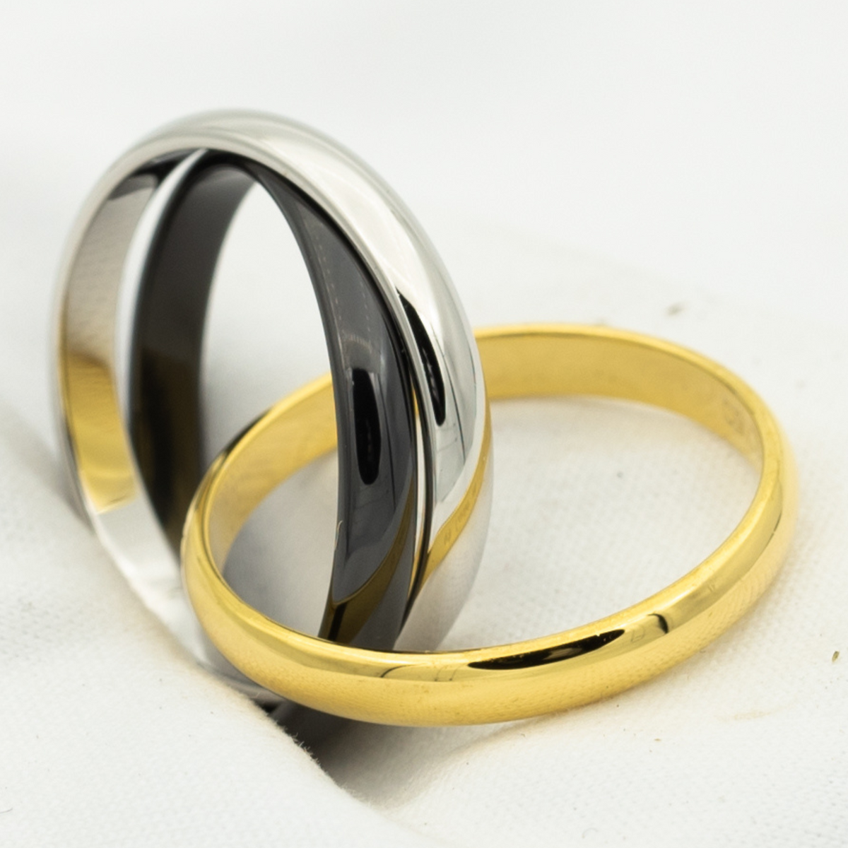 [VA]TRINITY RING SCHWARZ GOLD SILBER