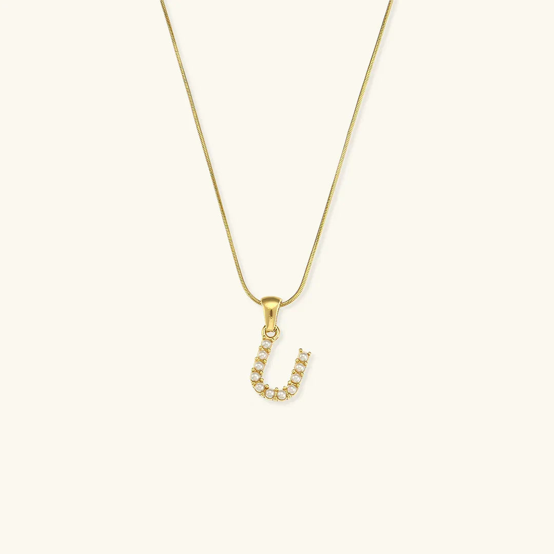 [VA]Augustine Initial Letter Pearl Necklace
