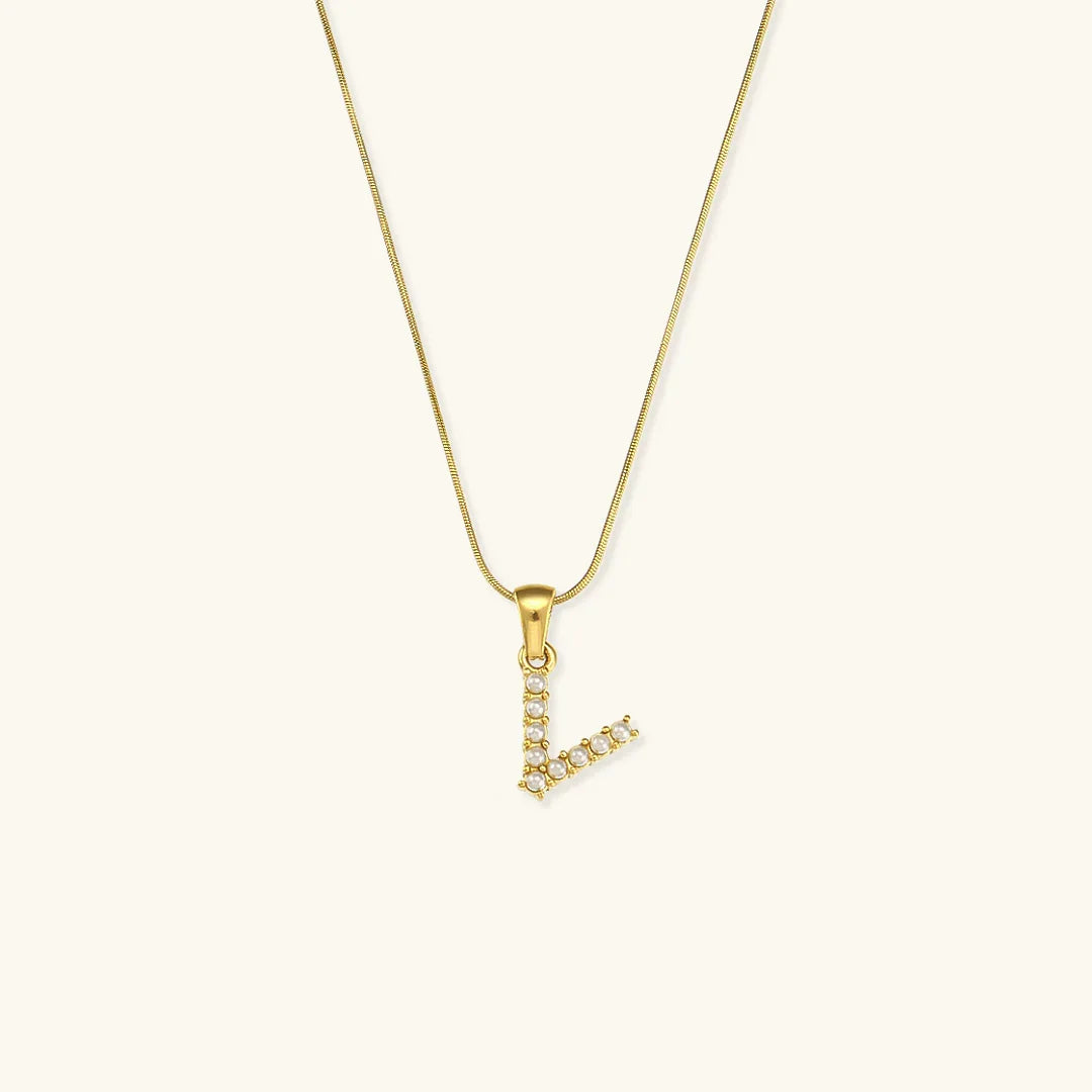 [VA]Augustine Initial Letter Pearl Necklace