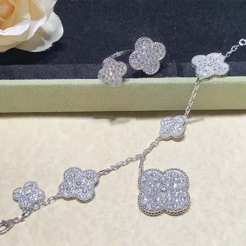 [VA]CLOVER ARMBAND MIT 6 MOTIVEN SILBER DIAMANT