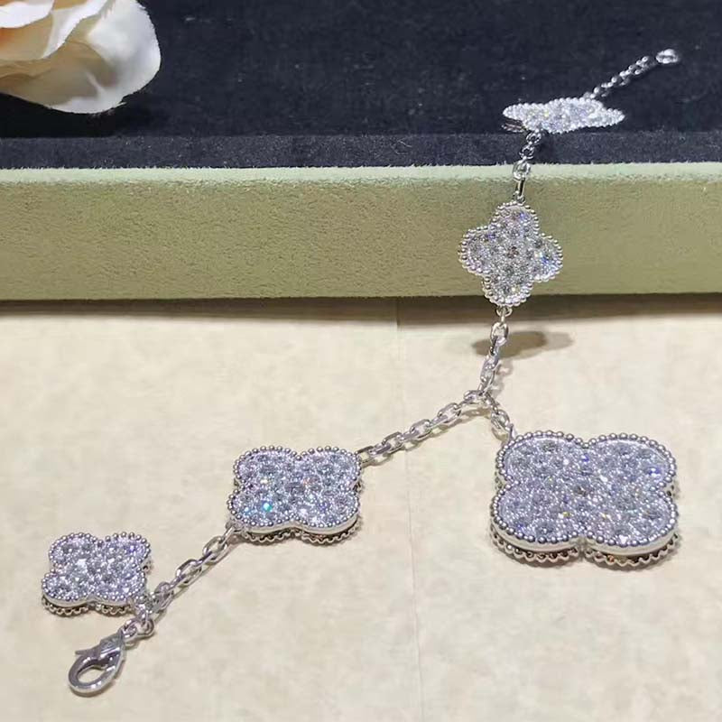 [VA]CLOVER ARMBAND MIT 6 MOTIVEN SILBER DIAMANT