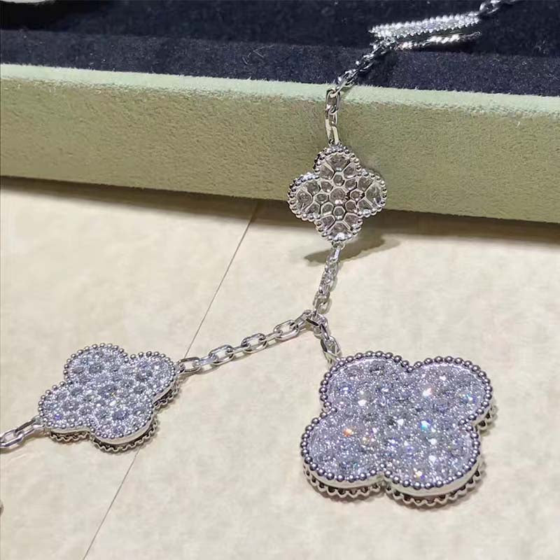 [VA]CLOVER ARMBAND MIT 6 MOTIVEN SILBER DIAMANT