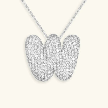 [VA]Bubble Initial Diamond Necklace