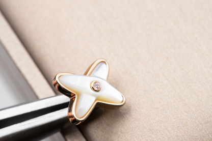 [VA]JEUX DE WHITE MOP ROSE GOLD DIAMOND EARRINGS