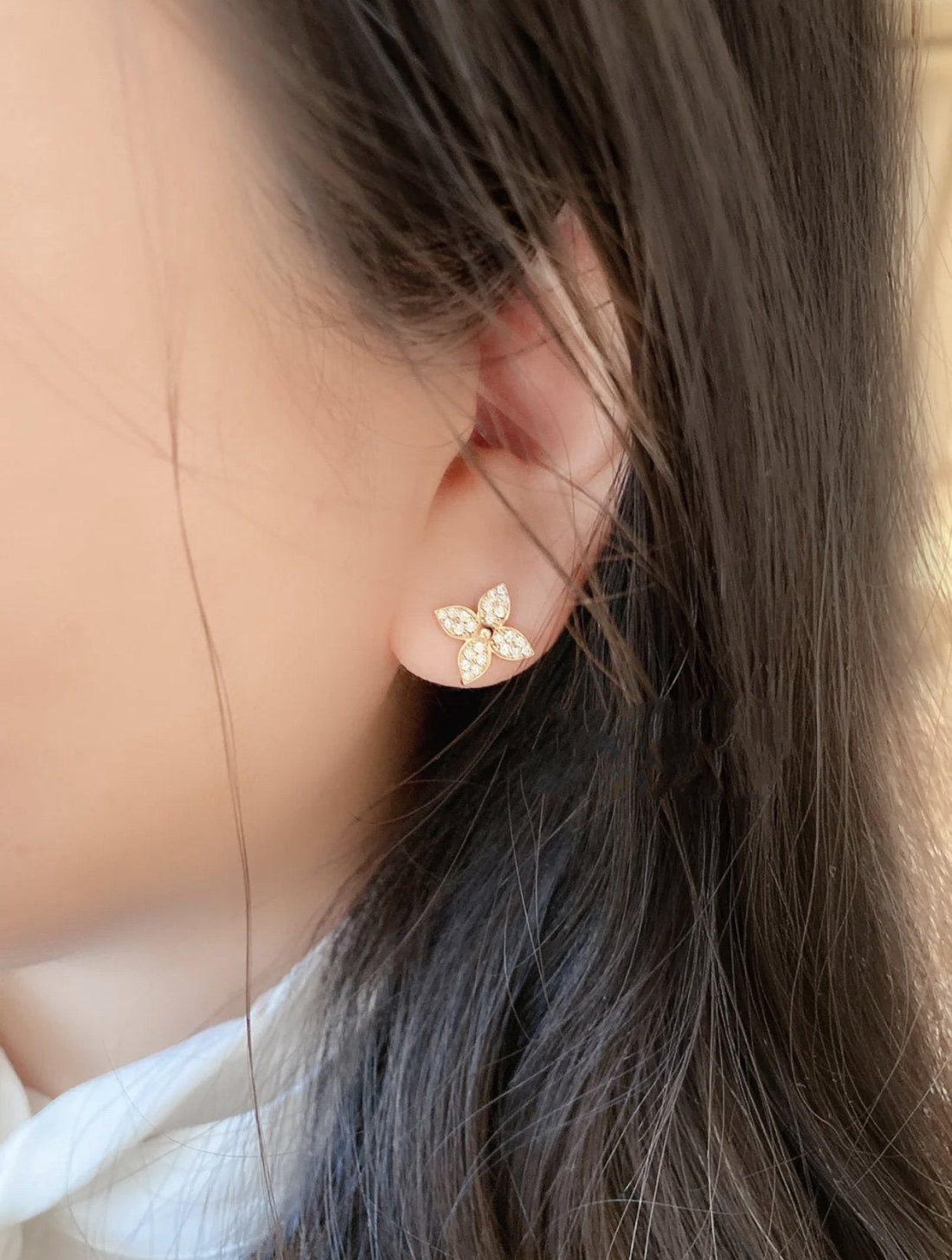 [VA]STAR BLOSSOM OHRSTECKER ROSÉGOLD DIAMANTEN