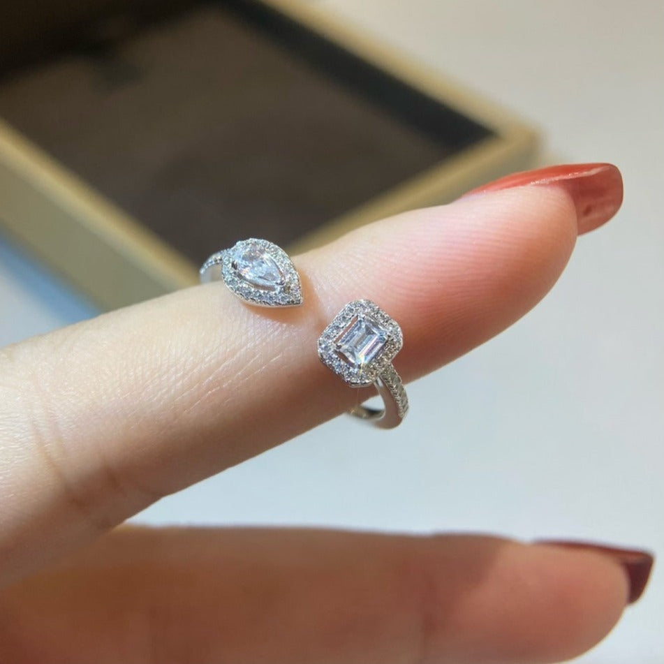 [VA]My Twin Toi & Moi Silver Diamond Ring