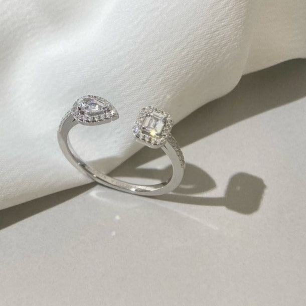 [VA]My Twin Toi & Moi Silver Diamond Ring