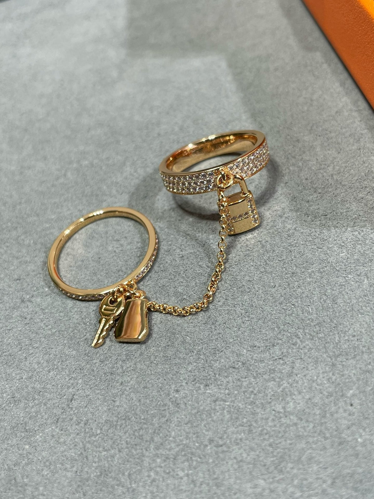 [VA]HM KELLY CLOCHETTE DOPPELRING IN MIT DIAMANTEN